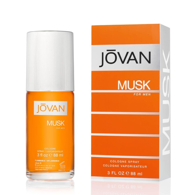 Eau de Cologne en vaporisateur Jovan Musk, Cologne sexy pour homme, formule végétalienne, 90 ml