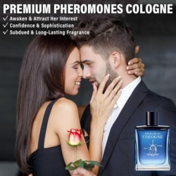 Eau de Cologne aux phéromones Dijkoo pour homme, parfum haut de gamme pour attirer les femmes, parfums boisés frais purs et durables, grande capacité et durable (1,7 oz)