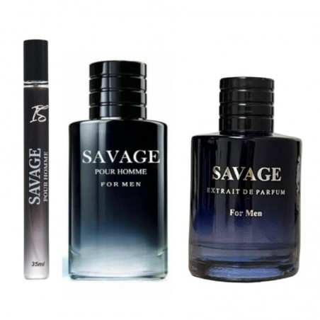 INSPIRE SCENTS Savage Extrait De Parfum Spray pour homme - 3,4 oz + Spray de voyage, parfum masculin chaleureux pour un usage quotidien