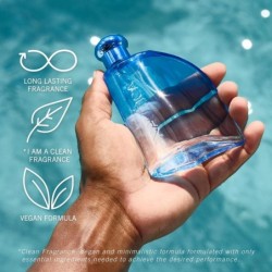 Eau de toilette Nautica Pure Blue, parfum marin aromatique Fougère, formule végétalienne, parfum longue durée, 3,3 oz