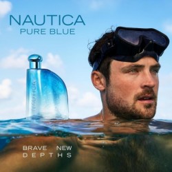 Eau de toilette Nautica Pure Blue, parfum marin aromatique Fougère, formule végétalienne, parfum longue durée, 3,3 oz