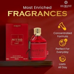 Dumont NITRO RED - 3.4oz - Eau De Parfum - Parfum de luxe pour homme - Parfum fruité, boisé, floral et masculin