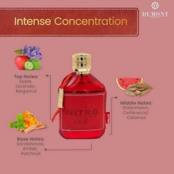 Dumont NITRO RED - 3.4oz - Eau De Parfum - Parfum de luxe pour homme - Parfum fruité, boisé, floral et masculin