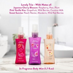 Coffret cadeau de No?l Body Fantasies Body Spray pour elle - échantillon de 3 parfums délicieux