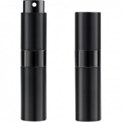 Flacon atomiseur de parfum portable rechargeable de voyage de 8 ml pour adultes hommes femmes (noir, lot de 2)