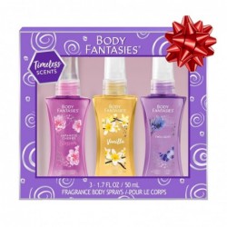 Coffret cadeau de No?l Body Fantasies Body Spray pour elle - échantillon de 3 parfums intemporels