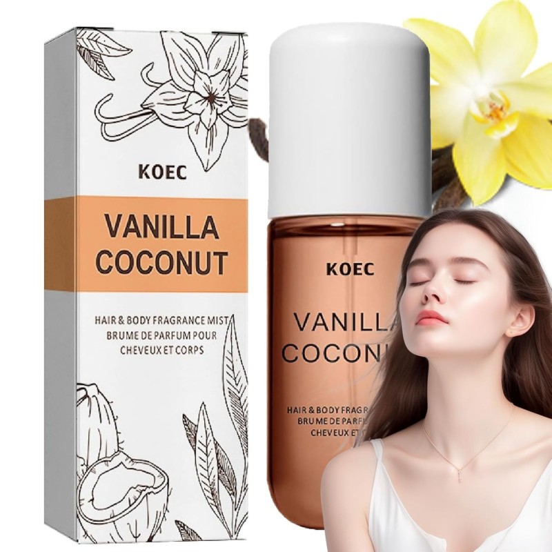 Parfum Vanille Noix de Coco, Peau de Vanille, Spray Parfum Vanille Cheveux & Corps, Parfum Vanille, Parfum Peau de Vanille, Brume Parfumée Corps & Cheveux, Parfum Vanille pour Femme (1 pcs)