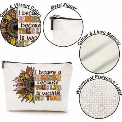 Cadeaux d'infirmière positifs Trousse de maquillage Tournesols Trousse de maquillage d'appréciation d'infirmière Cadeau de remise de dipl?me d'infirmière Accessoires d'infirmière Cadeaux d'infirmière praticienne pour femmes Cadeau de la semaine des infirmières Pochette de maquillage d'anniversaire