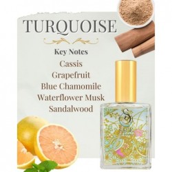 Parfum en spray bio turquoise de Sage - 2 oz, végétalien et sans cruauté, parfum marin, musc de fleur d'eau, camomille bleue, pamplemousse